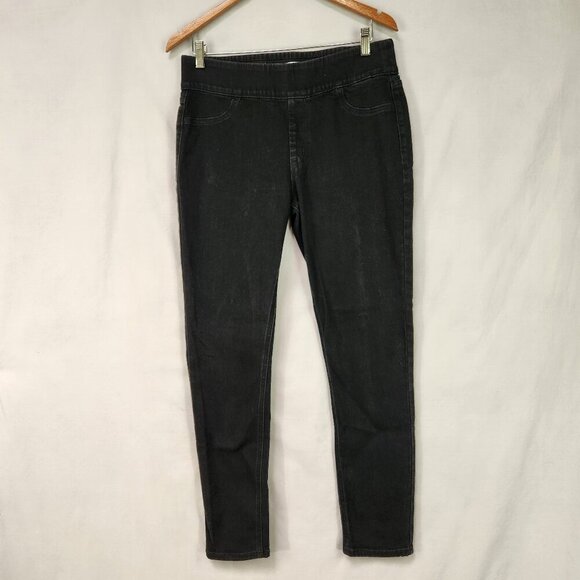 Old Navy Mid Rise Rockstar Super Skinny Jeggings Women's 10 Denim Black Stretch - Picture 1 of 10